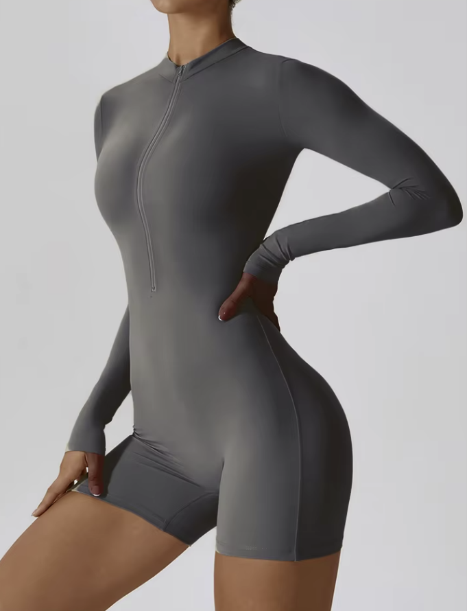 SHORT LONG SLEEVE JUMPSUIT
