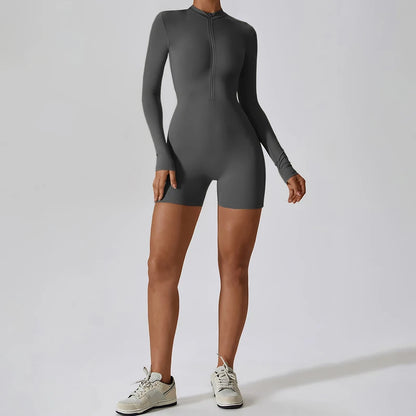 SHORT LONG SLEEVE JUMPSUIT