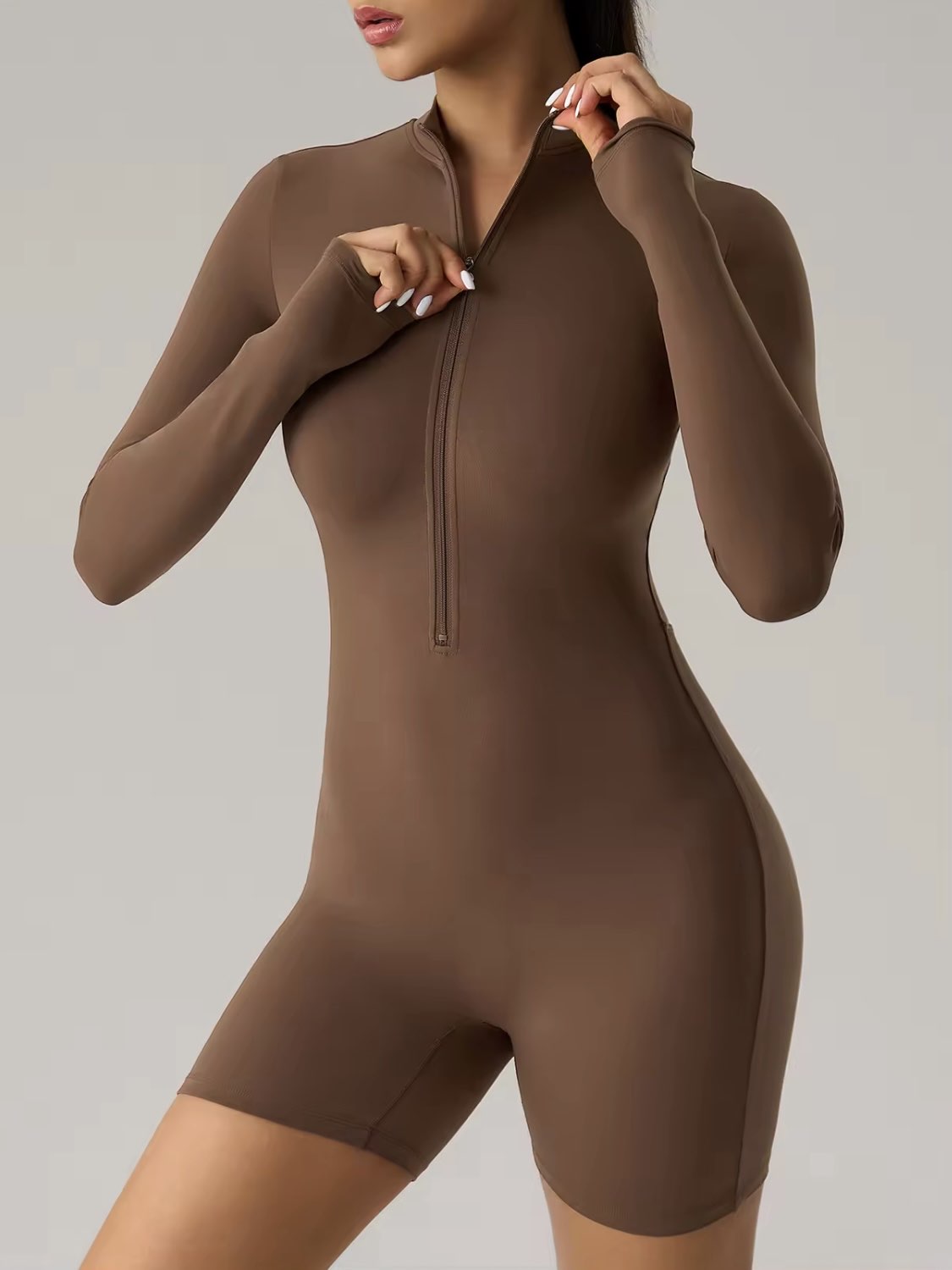 SHORT LONG SLEEVE JUMPSUIT